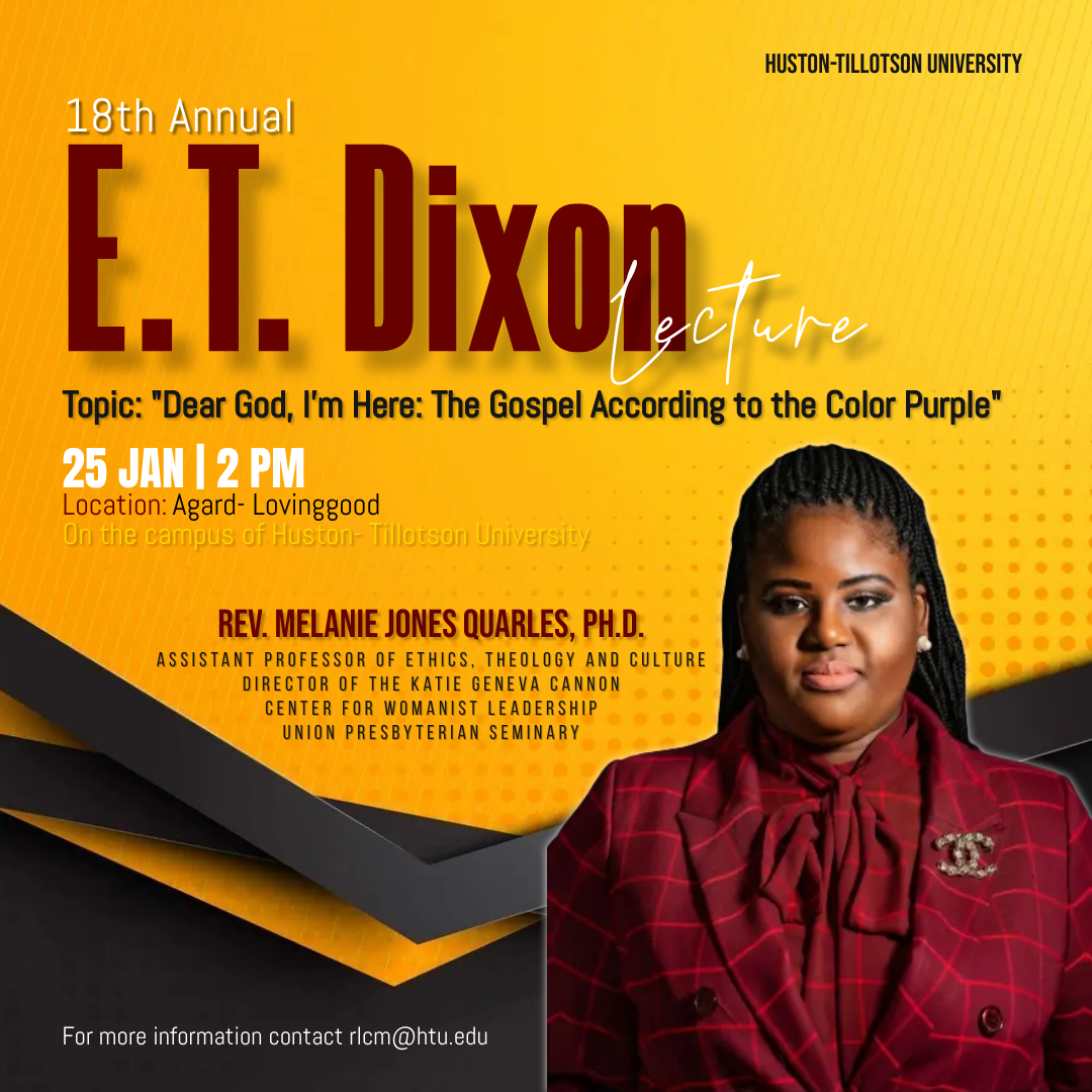 Flyer for the 18th Annual E.T. Dixon Leture